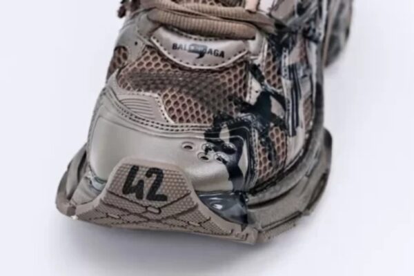 BALENCIAGA Graffiti Runner Sneakers in Mesh Nylon 7