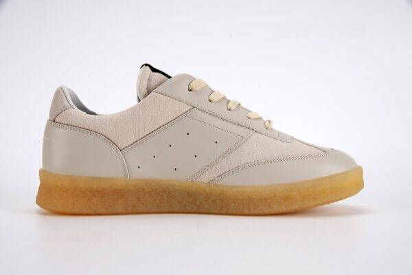 Maison Martin Margiela 6 Court Sneaker in Beige Leather 2