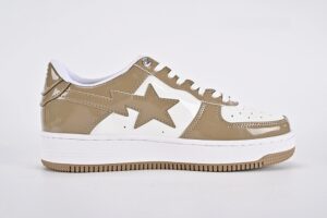 A Bathing Ape Bape Sta Patent Leather White Khaki 2023 3