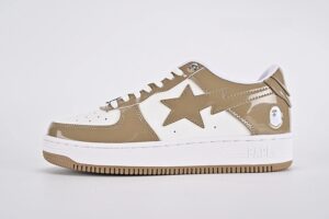 A Bathing Ape Bape Sta Patent Leather White Khaki 2023