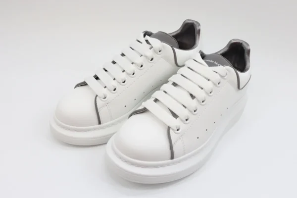 ALEXANDER MCQUEEN LEATHER PLATFORM TRAINERS SNEAKERS GRAY WHITE00002