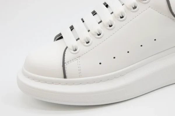 ALEXANDER MCQUEEN LEATHER PLATFORM TRAINERS SNEAKERS GRAY WHITE00006