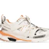 Balenciaga Track Sneaker in White and Orange Mesh and Nylon