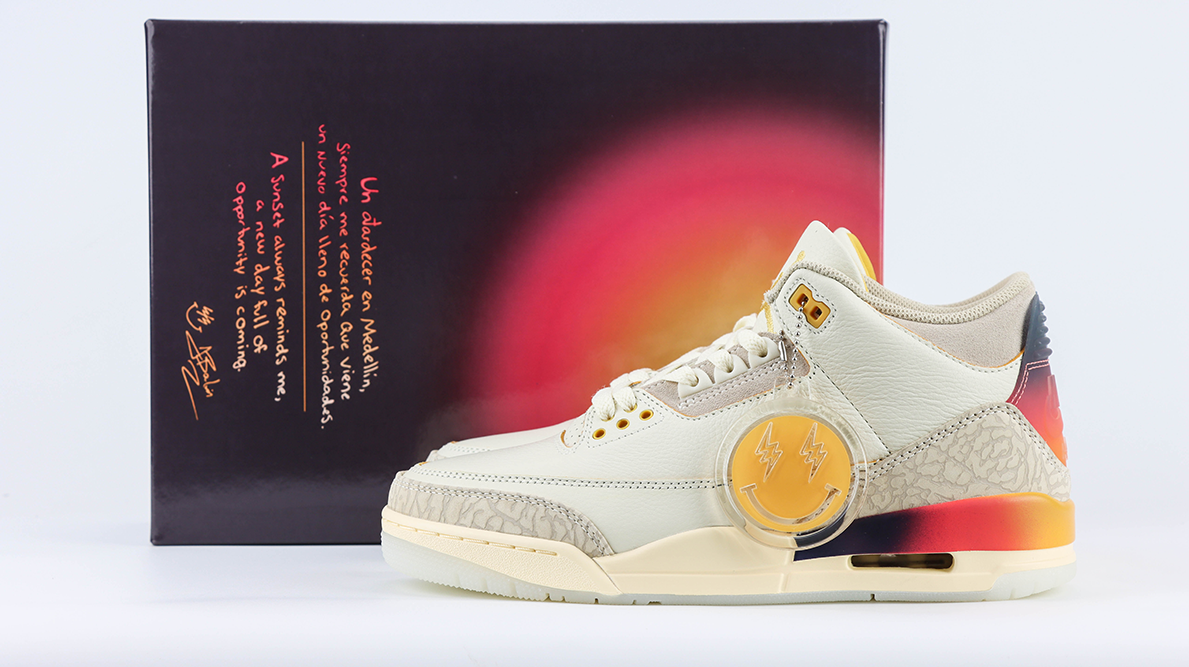 J. Balvin x Air Jordan 3 Retro MedelliCC81n Sunset Reps5 1