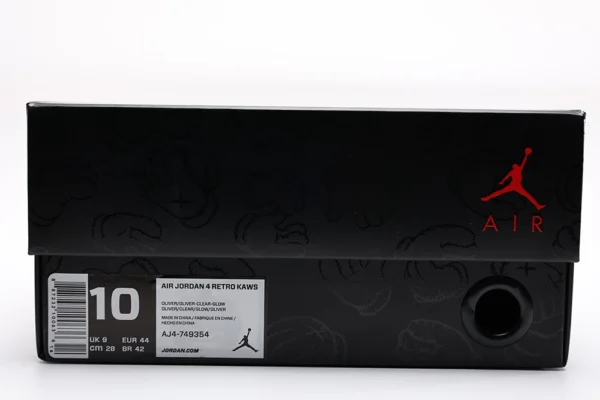 KAWS x Air Jordan 4 Retro Olive Black Reps10