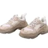 Mens Triple S Mesh Leather Sneakers White Replica