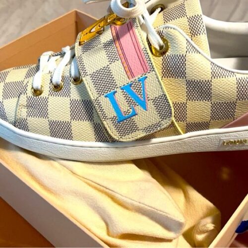 LOUIS VUITTON Trainer Low Top Board Shoes Blue White photo review