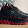 Chistian Loubouti Sharkyloub SP Spikes Sneakers Calf leather neoprene and spikes Black