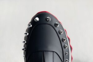 Christian Loubouti Sharkyloub SP Spikes Sneakers Calf leather neoprene and spikes black and silver 9 1