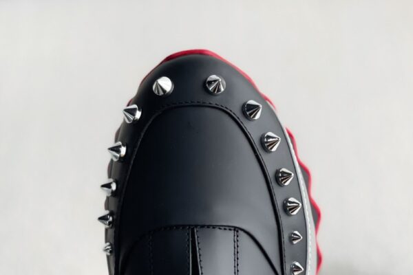 Christian Loubouti Sharkyloub SP Spikes Sneakers Calf leather neoprene and spikes black and silver 9 1