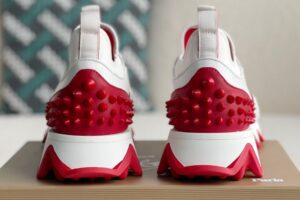 Christian Loubouti Sharkyloub SP Spikes Sneakers Calf leather neoprene and spikes white 3