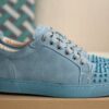 Christian Louboutin Louis Junior Spikes Orlato Flat Panorama Blue