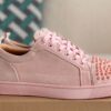 Christian Louboutin Louis Junior Spikes Suede Pink 2