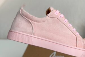 Christian Louboutin Louis Junior Spikes Suede Pink 7