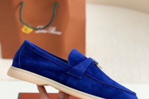 Loro Piana Summer Walk Loafers Suede Blue 3