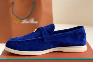 Loro Piana Summer Walk Loafers Suede Blue 4