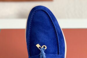 Loro Piana Summer Walk Loafers Suede Blue 6