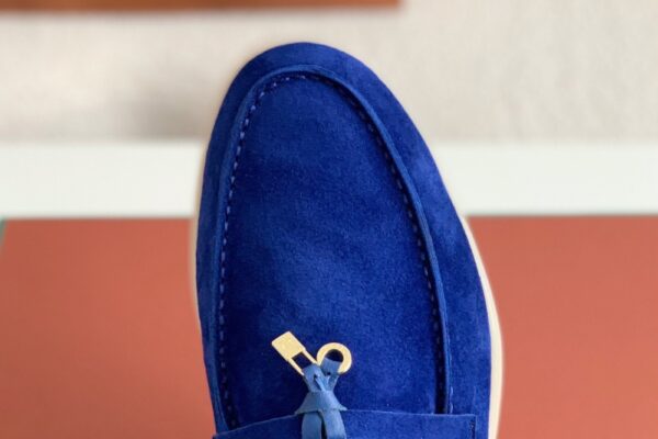 Loro Piana Summer Walk Loafers Suede Blue 6