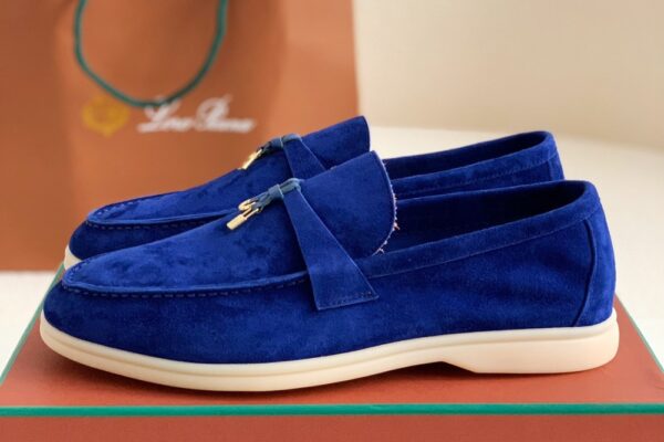 Loro Piana Summer Walk Loafers Suede Blue