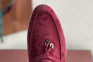 Loro Piana Summer Walk Loafers Suede Burgundy 7
