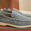 Loro Piana Summer Walk Loafers Suede Gray 2